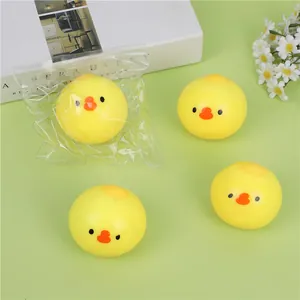 Detailed view of cute yellow chick squishy toys for stress relief and creative kids' gifts