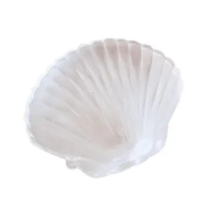 Dettaglio ravvicinato della trama traslucida di un giocattolo squishy TPR a forma di conchiglia