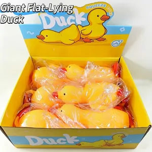 Grand Jouet Anti-stress Canard Squishy en TPR Souple Canard Jaune pour Fête d'Halloween Adultes Enfants Jouet à Presser