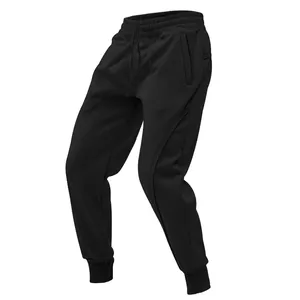 High-quality black men's athletic joggers with tapered cuffs for gym and casual wear