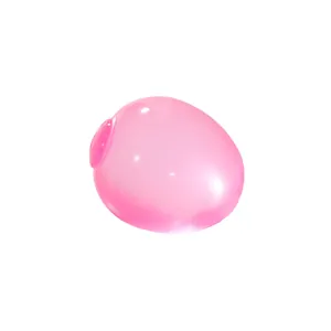 Close-up detail of a pink translucent egg-shaped squeeze toy for stress relief and fun