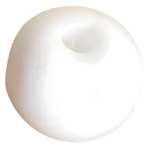 Macro view of a 4cm white soft TPR empty ball skin for DIY squeeze toy components