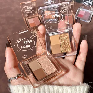 Hello Style mini eyeshadow palette featuring fine shimmer and matte milk tea shades.