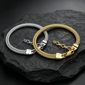 Bracelet Chaîne Queue de Renard en Acier Inoxydable Minimaliste pour Hommes Femmes Chaîne d'Extension Réglable Bijoux de Poignet Mode