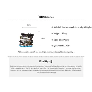 Specifications and material details for bohemian multilayer beaded stackable bracelet set