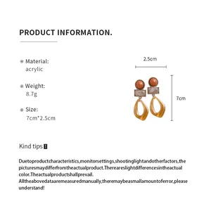 Spécifications détaillées des boucles d'oreilles pendantes en acrylique de style rétro
