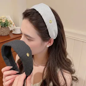 Serre-tête Large à Pois Rétro Pour Femmes Accessoire De Cheveux En Tissu Rétro Français Mode Accessoires Cheveux Quotidien