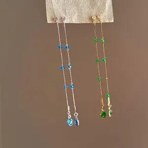 Kristall Quaste Ohrstecker Für Damen Luxus High-End Hängeohrringe Mit 925 Sterlingsilber Stift Eingelegte Zirkonia Schmuck
