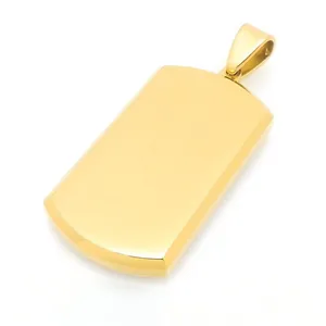 Polished gold blank dog tag pendant made of durable titanium steel for engraving