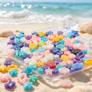 Imitation Opal Resin Heart Star Hamsa Hand Infinity Charms Mixed Styles DIY Handmade Jewelry Necklace Accessories Loose Beads