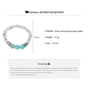 Detailed view of ethnic turquoise beaded bracelet with material and size specifications