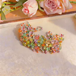 Handgefertigtes farbenfrohes Boho-Glasperlenarmband für Damen, süßer und frischer Stil