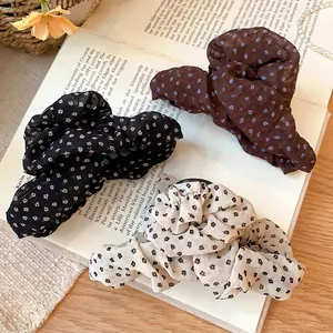 Koreaanse Stijl Bloemenprint Stof Haarklem Acryl Haarklip Voor Dames Elegante Modieuze Haaraccessoires Voor Dagelijks Gebruik