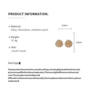 Detailed specifications and size info for these elegant pearl flower stud earrings.
