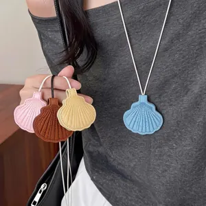 Strandvakantiestijl Schelp Hanger Leren Halsketting Voor Vrouwen Multifunctionele Brilhouder Lange Trui Ketting Handgemaakt Sieraden