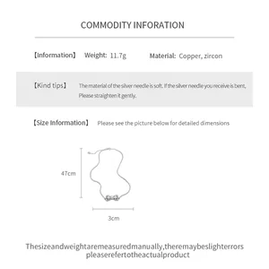 Vue détaillée montrant les dimensions et spécifications de ce collier à pendentif nœud en zircon