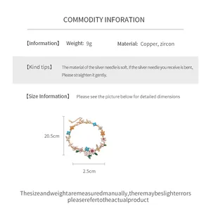 Detailed specifications for 18k gold-plated floral and butterfly bracelet with zircon