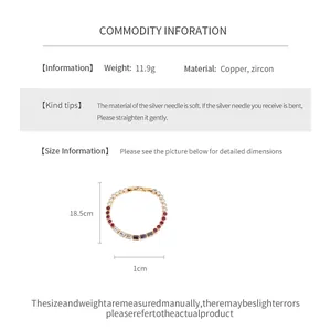 Λεπτομερής προβολή βραχιολιού με ζιργκόν 18k χρυσού με διαστάσεις και υλικά