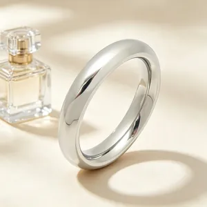 Fashion 304 Stainless Steel Plain Band Ring Minimalist 4mm Polished Smooth Finger Ring For Unisex Couple Jewelry Gift