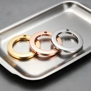 Minimalist 304 Stainless Steel Round Circle Pendants Geometric Electroplated DIY Jewelry Making Accessories For Necklace