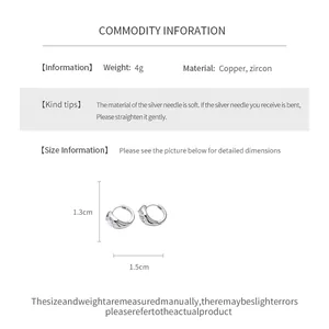 Detailed product specifications for 18K gold plated zircon round huggie earrings