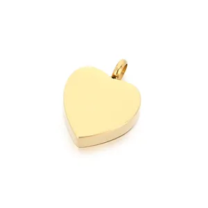 High-quality gold plated heart pendant minimalist stainless steel charm for jewelry