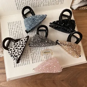 Koreaanse Stijl Crushed Ice Strass Haarklem Voor Vrouwen Acryl Geometrische Haarklem Elegante Haaraccessoires