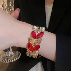 Sparkling rhinestone double-layer wheat ear elastic bracelet for elegant evening wear