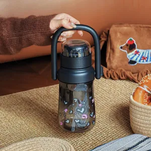 Detailed view of portable large capacity water bottle with sturdy handle