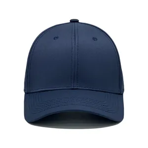 Gorra de béisbol azul marino repelente al agua con corona estructurada para protección solar