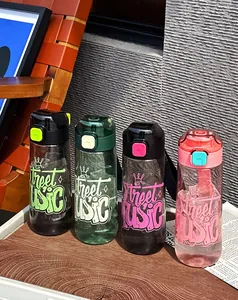 Juego de botellas de agua deportivas de plástico en cuatro colores para fitness exterior