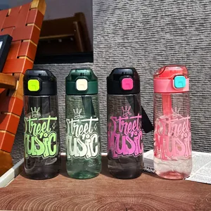 Cuatro botellas de agua deportivas Street Music para fitness y uso de estudiantes