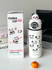 Süße Panda-Thermosflasche mit 3D-Deckel und Originalverpackung für Schulkinder