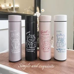 304 Edelstahl Isolierflasche Cartoon Bär Hase Druck Vakuum Flasche Mit Tee-Ei Tragbare Trinkbecher