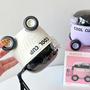 Kreative Mars-Rover-Spielzeug-Wasserflasche mit Strohhalm für Kinder, tragbar für Jungen
