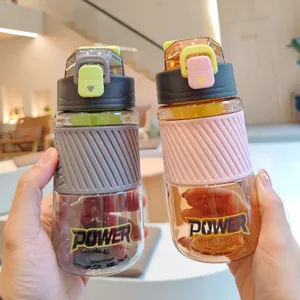 Paire de gourdes de sport portables aux couleurs vives avec poignées en silicone