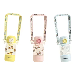 Ensemble de gourdes Tritan portables pour enfants avec paille et motifs chiens