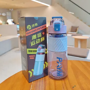 Gourde de sport élégante de 700 ml avec couvercle étanche et sangle de transport