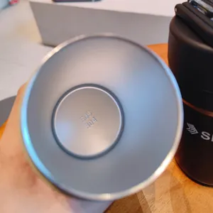 Close-up of the internal bottom of a 304 stainless steel insulated cup showing material mark