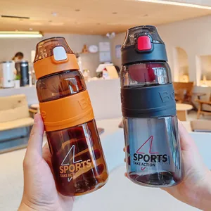 Sport Trinkflasche Mit Bounce Deckel Auslaufsicherer Plastikbecher Große Kapazität Trinkflasche Mit Filter Und Skala Für Fitness Outdoor