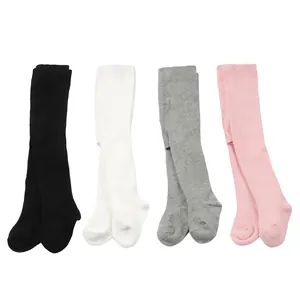 Infant footed tights set in black, white, grey and pink, soft cotton leggings for babies