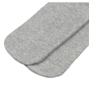 Close-up of the toe section showing gray knitted fabric texture of over-the-knee socks