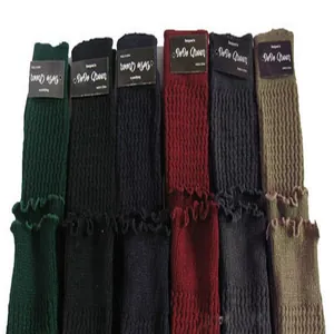 Detailed view of assorted colors for knitted over-the-knee yoga leg warmers