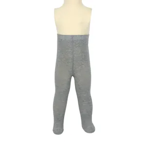 Detailed view of grey marl knitted baby footed tights on a white mannequin torso