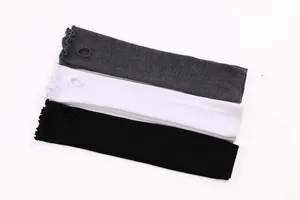 Πλεκτά μανίκια χεριών σε τρία χρώματα με τρύπα για τον αντίχειρα και κυματιστές άκρες