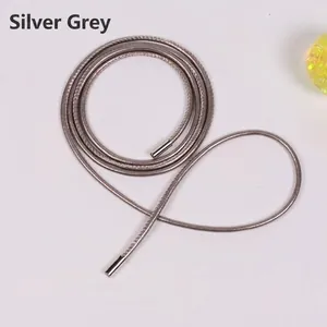 Elegant minimalist silver-grey metallic thin rope belt for women's dresses stylish accessory