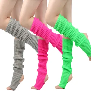 Jambières en Tricot Acrylique pour Femmes à Étrier Côtes Yoga Danse Ballet Chaussettes Chaudes d'Hiver pour Adultes