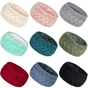Variedad de nueve diademas de punto con forro polar para el calor invernal y el deporte.
