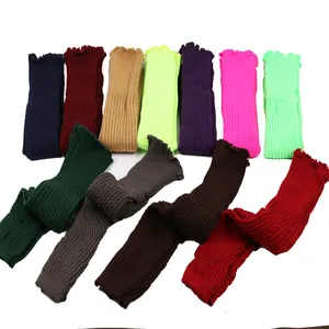 Colorful knitted yoga leg warmers in multiple shades for autumn winter ballet dance