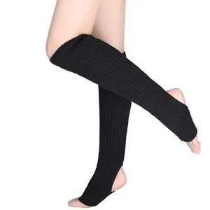 Jambières de yoga noires tricotées professionnelles de 50cm avec étrier pour ballet et danse